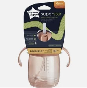 Tommee Tippee Superstar Weighted Straw Cup | 10oz, 6+ Months, Pink NEW 2pack Set